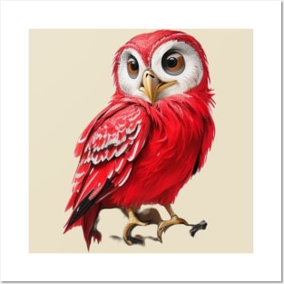 Funny Red Owl Posters and Art